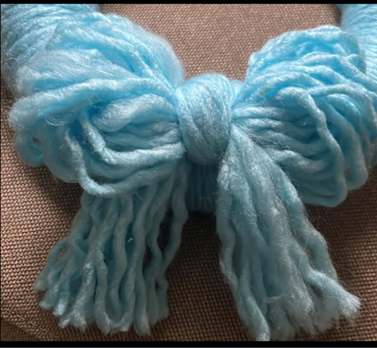 Turquoise wool wrapped wreath