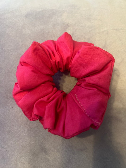 Pink cotton hair scrunchie